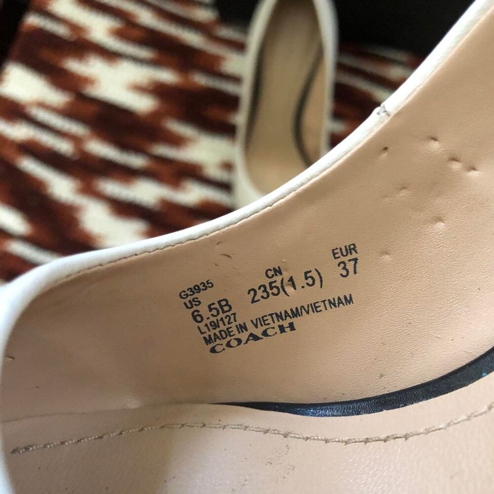 COACH Restored Waverly Pumps Office Siren Core Heels Genuine Leather White stud - Picture 4 of 9